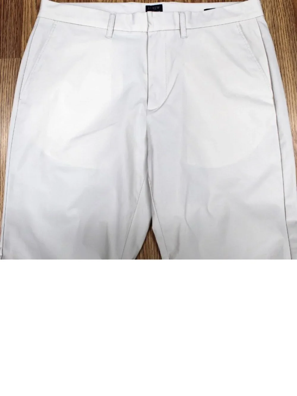 33x32 J.CREW TAPERED FIT THOMPSON FLEX POLYESTER PANTS LIGHT KHAKI Sz 33W x 32L